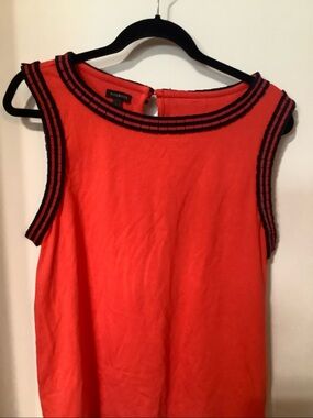 TALBOTS:  Sleeveless Red Shell with Contrast Trim
